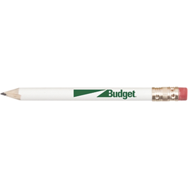 White color option for Round Wooden Golf Pencil With Eraser