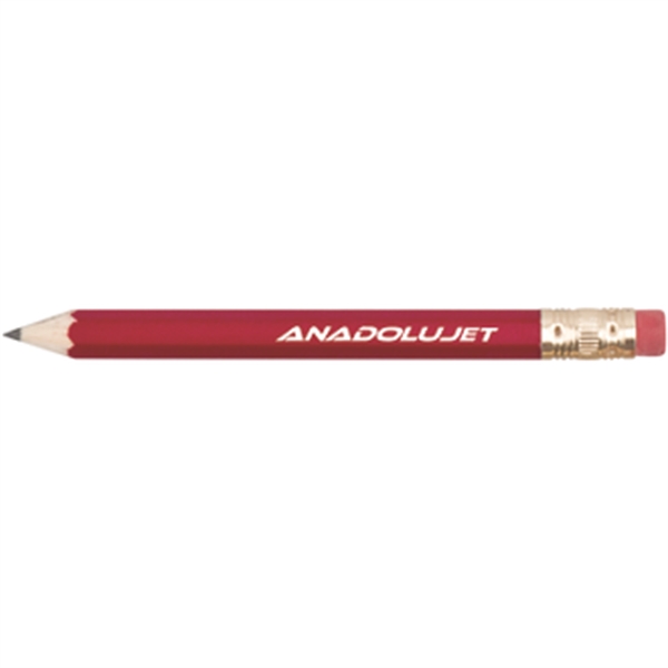 Red color option for Hex Wooden Golf Pencil With Eraser