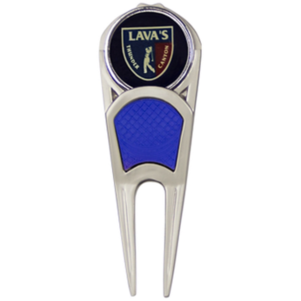 Matte Nickel-Blue color option for Lite Touch Divot Tool W/ Clip