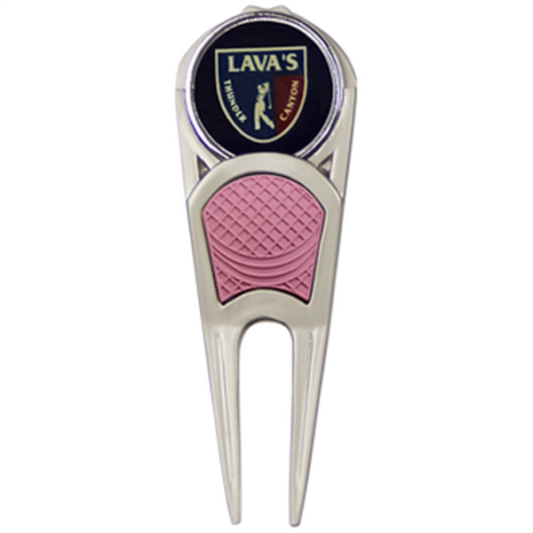 Matte Nickel-Pink color option for Lite Touch Divot Tool W/ Clip