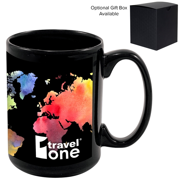 Black color option for 15 Oz Full Color Black Stoneware Magna Mug
