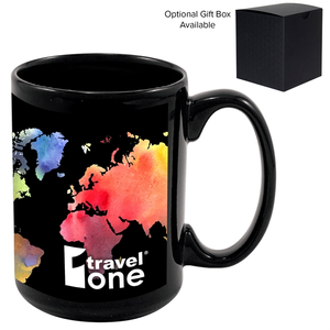 Photo of 15 Oz Full Color Black Stoneware Magna Mug