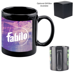 Photo of 11 Oz Full Color Black Stoneware Executive Mug