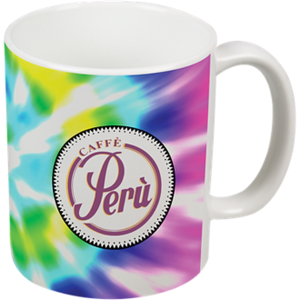 Tie Dye color option for 11 Oz Full Color Stoneware Executive Mug