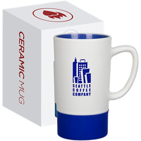 Blue color option for 16 Oz  Ceramic Mug With Silicone Accent