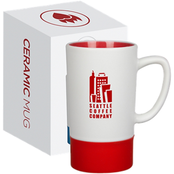 Red color option for 16 Oz  Ceramic Mug With Silicone Accent