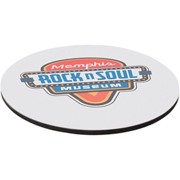 White color option for 8" Rd 1/8" Thick Full Color Soft Mouse Pad