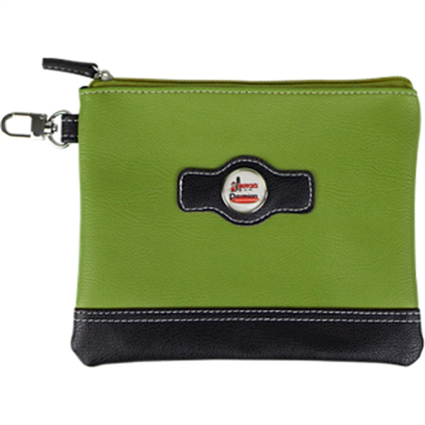 Green color option for Two Tone Zipper Valuables Pouch