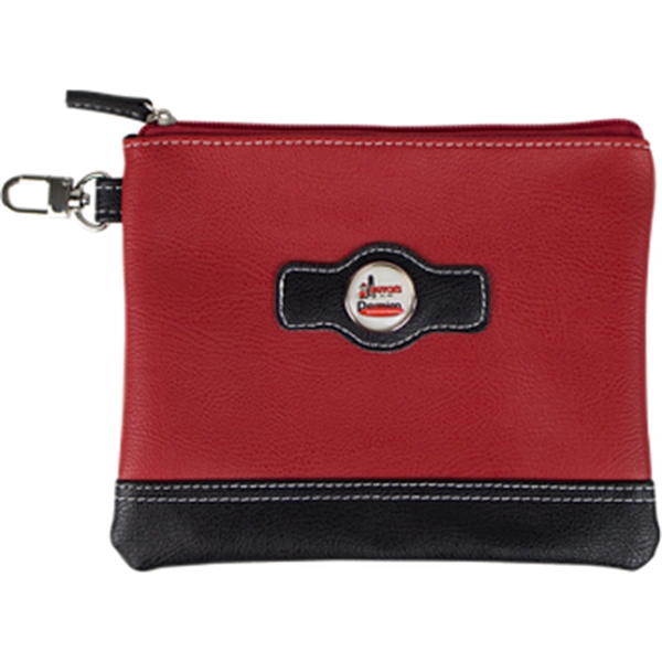 Red color option for Two Tone Zipper Valuables Pouch