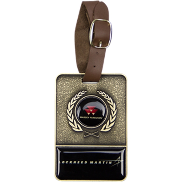 Antique Brass color option for Metal Bag Tag