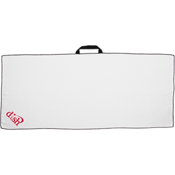 White color option for 17" X 40" Waffle Caddy Towel W/ Black Loop