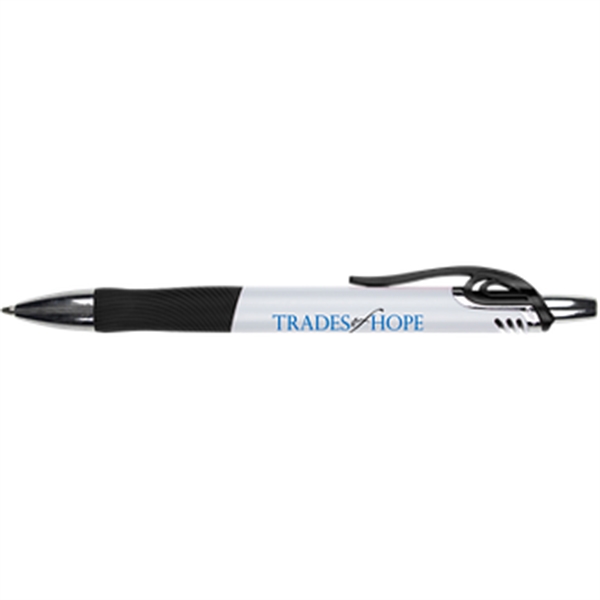 White-Black color option for White Pen W/ Colored Gripper