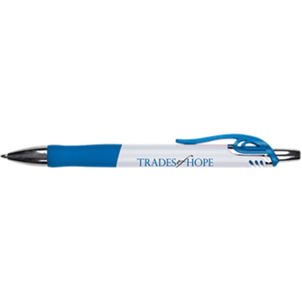 White-Light Blue color option for White Pen W/ Colored Gripper