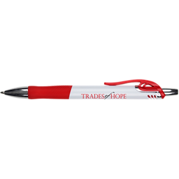 White-Red color option for White Pen W/ Colored Gripper