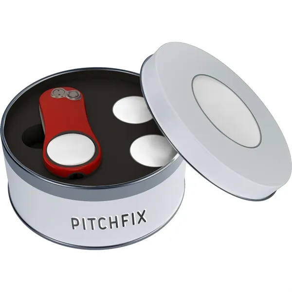 Red-White color option for Pitchfix Fusion 2.5 Tin W/ Two Extra Ball Markers