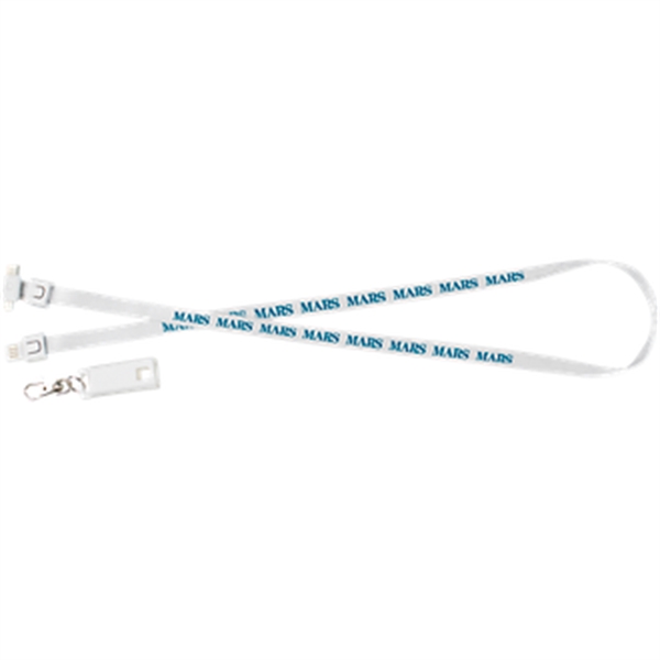 White color option for 3 In 1 Usb Charging Cable Lanyard