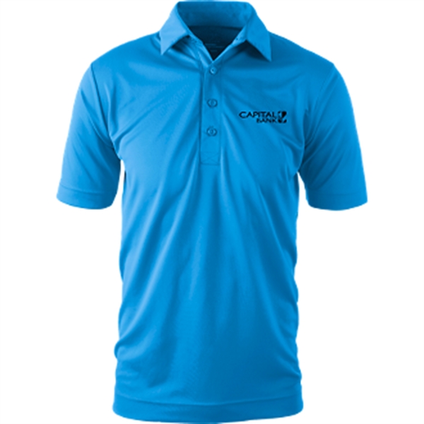 Azure Blue color option for Omni Mens Boston Polo