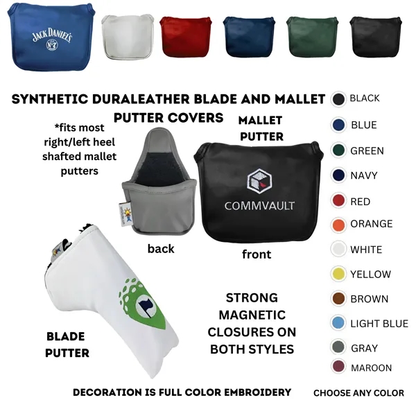 Black color option for Sunfish Duraleather Mallet Putter Cover