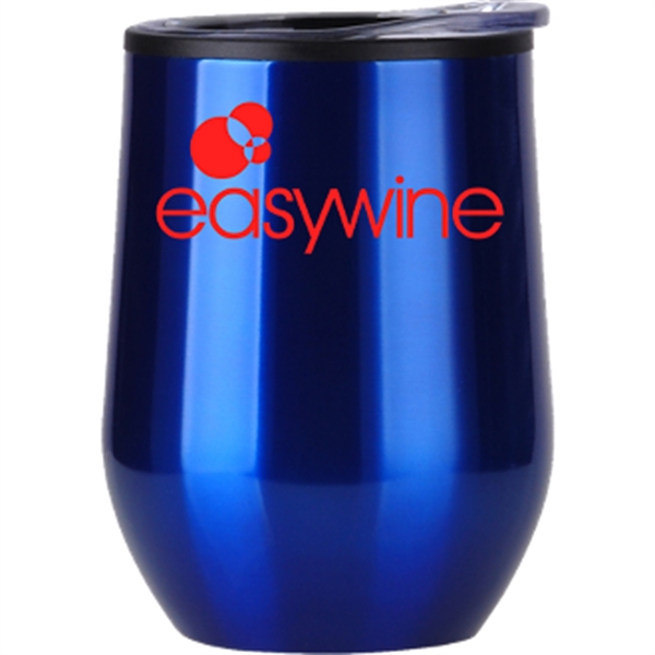 Blue color option for 12 Oz Stainless Wine Tumbler W/ Plastic Liner