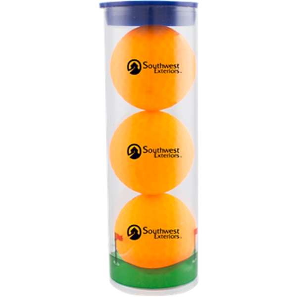 Clear-Green color option for Clear Tube With Volvik Vivid 3 Golf Balls