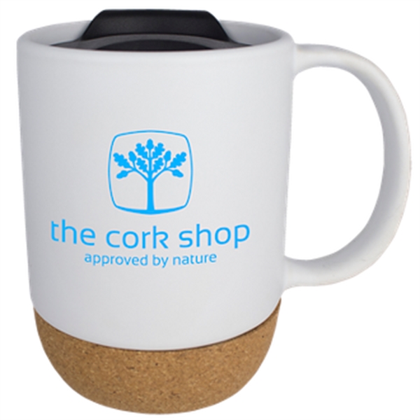 White color option for 14 Oz Ceramic Cork Bottom Mug