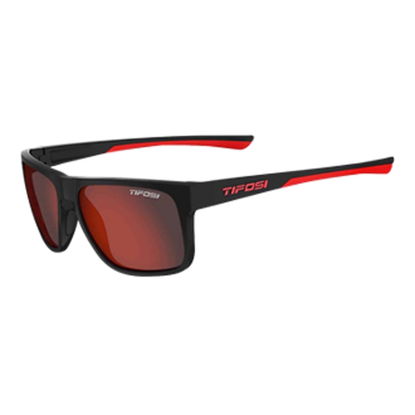 Black Satin-Smoke Red color option for Tifosi Swick Sunglasses