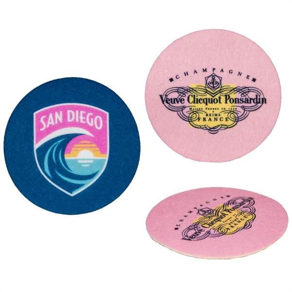 White color option for Dot Full Color Felt Coaster