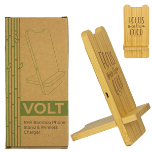 Photo of Volt 10w Bamboo Phone Stand Wireless Charger