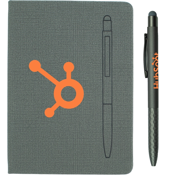 Gray color option for 7.5" X 6 5/8" Notebook With Soft Touch Aluminum Pen