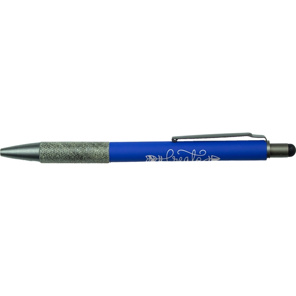 Blue color option for Soft Touch Aluminum Stylus Pen W/ Paper Grip