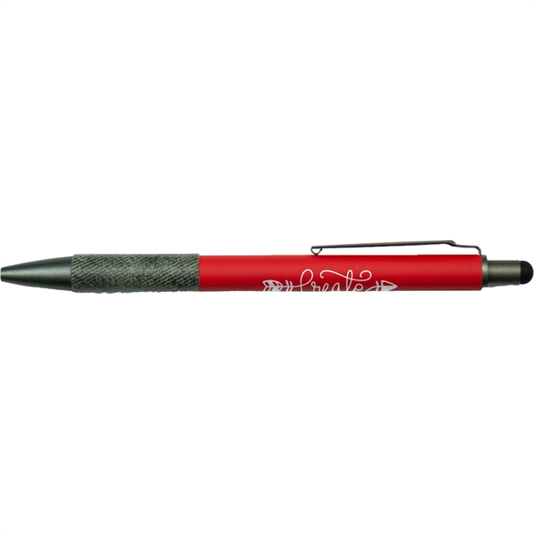 Red color option for Soft Touch Aluminum Stylus Pen W/ Paper Grip
