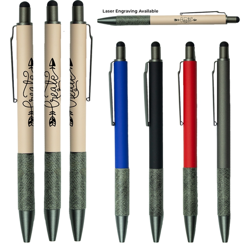 Main photo of Soft Touch Aluminum Stylus Pen W/ Paper Grip