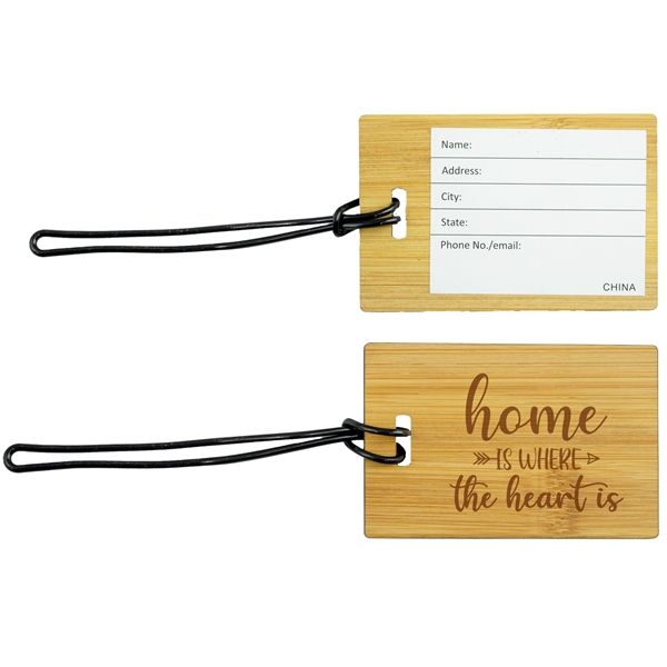 Natural Bamboo color option for Bamboo Luggage Tag