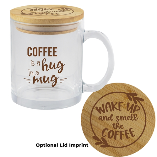Main photo of 11oz Glass Mug/Bamboo Lid