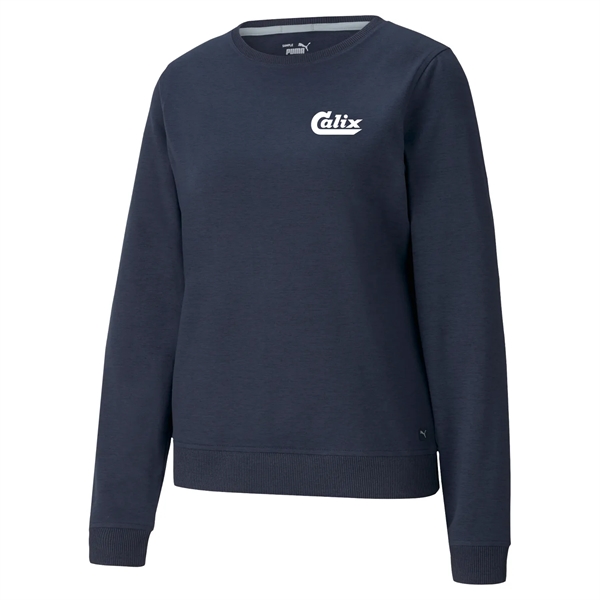 Navy Blaze Heather color option for Puma Cloudspun Women's Crewneck