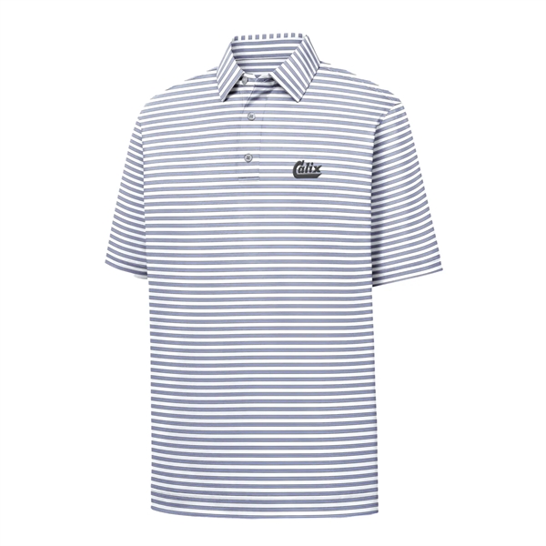 White-Lavender-Black color option for Foot Joy Men's Stretch Lisle Pinstripe Golf Shirt