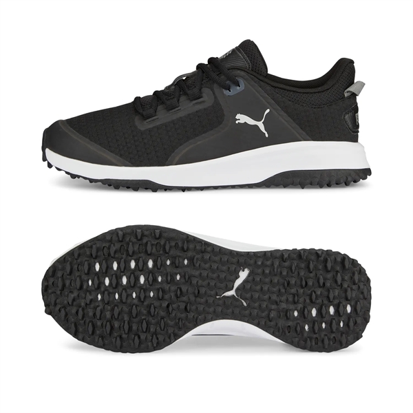 Puma Black-Puma Silver color option for Puma Men's Fusion Grip Golf Shoes