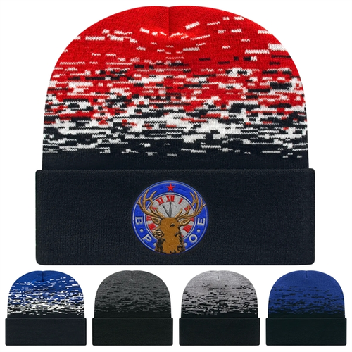Photo of C A Static Pattern Knit Cap With Cuff