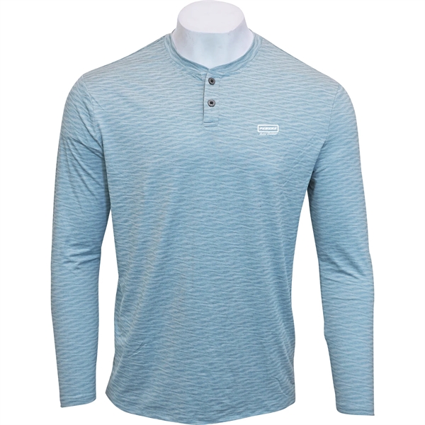 Blue Fog Heather color option for Anderson Ord Wave Long Sleeve Mens Henley