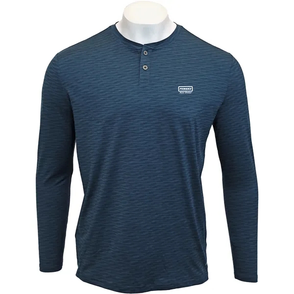Midnight Navy Heather color option for Anderson Ord Wave Long Sleeve Mens Henley