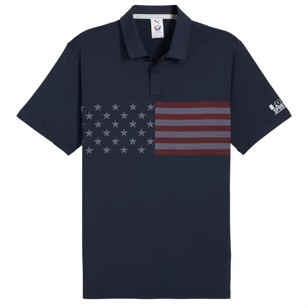 Navy Blue color option for Puma Volition Mens Flag Stripe Polo