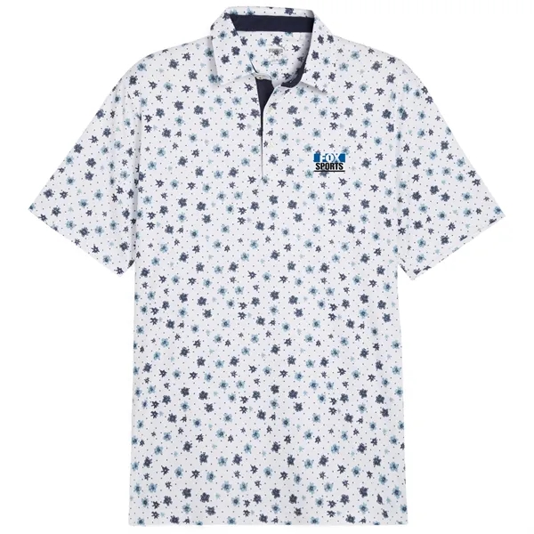 White Glow color option for Puma Cloudspun Mens Floral Polo
