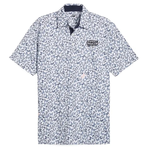 White Glow color option for Puma Cloudspun Mens Butterflies Polo