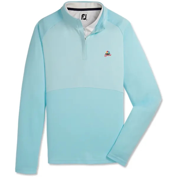 Azure color option for Foot Joy Womens Heather Block 1/4 Zip Midlayer