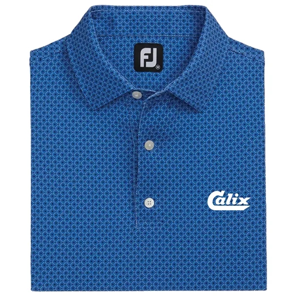 Marine/ Navy/ White color option for Foot Joy Dot Geo Print Lisle Shirt