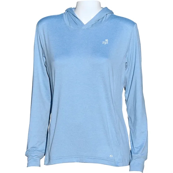 Ashleigh Blue Heather color option for Anderson Ord Women's Blacks Beach Hoodie