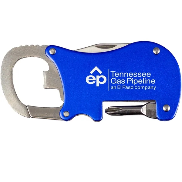 Blue color option for Bottle Opener Carabiner With Screwdriver & Knife