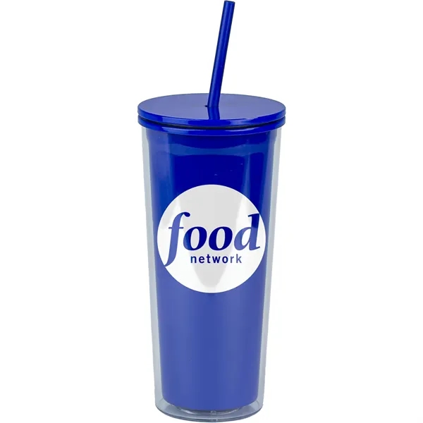 Blue color option for 24 Oz Recycled Double Wall Plastic Tumbler