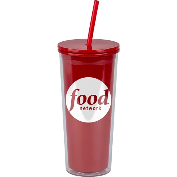 Red color option for 24 Oz Recycled Double Wall Plastic Tumbler