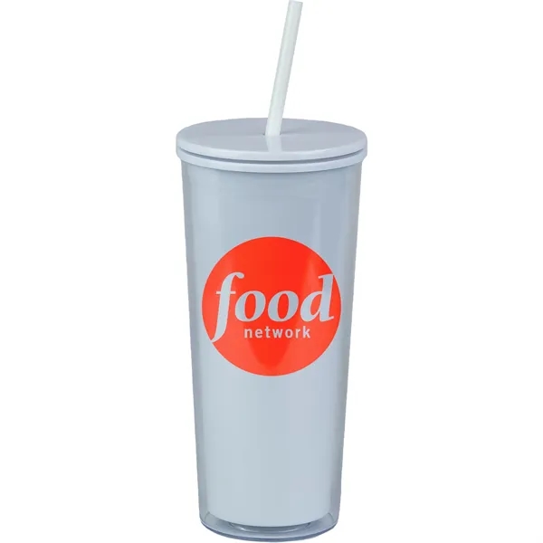 White color option for 24 Oz Recycled Double Wall Plastic Tumbler